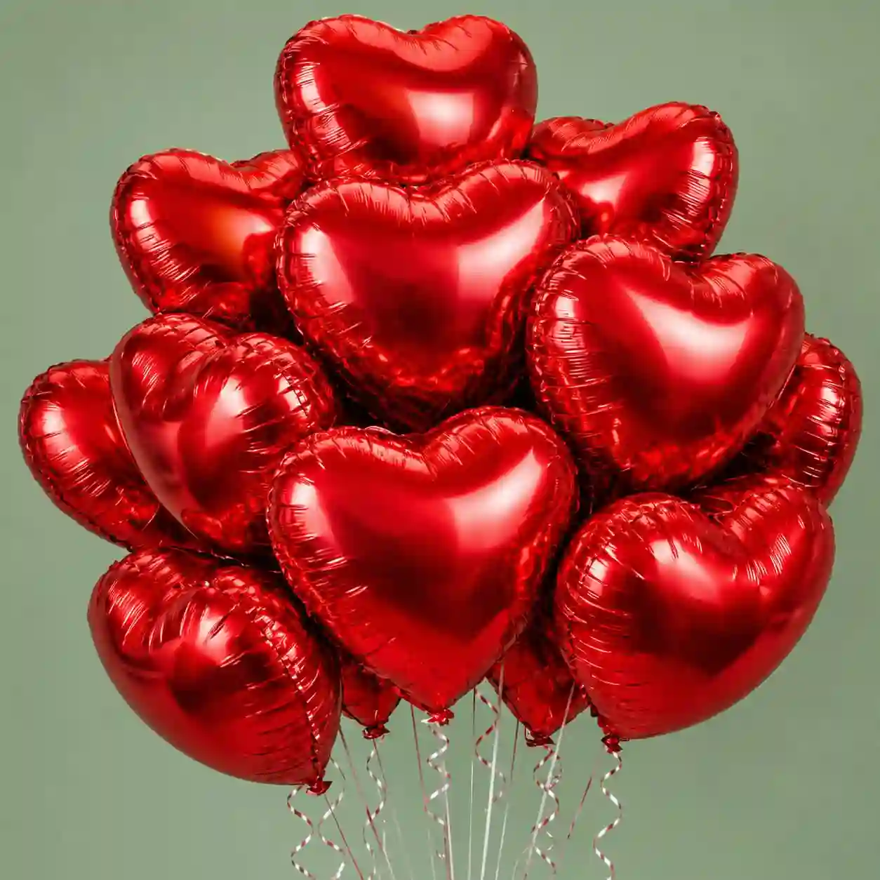 Add a Bunch of 5 Red Heart Foil Balloon